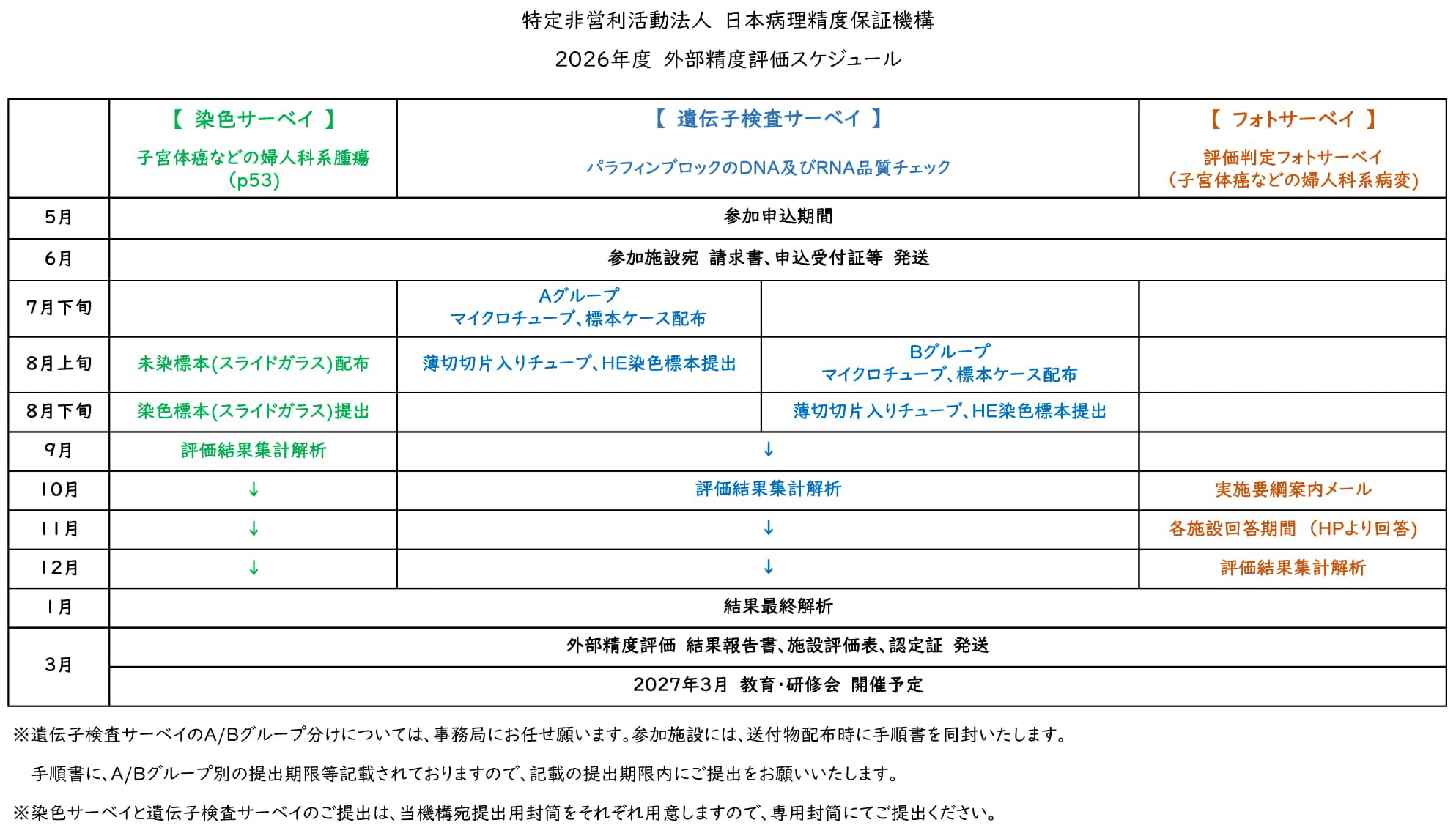 2026年度スケジュール